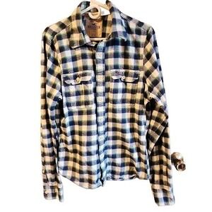 Hollister California Flannel Lumberjack‎ Shirt Vintage Plaid Mens Size Large
